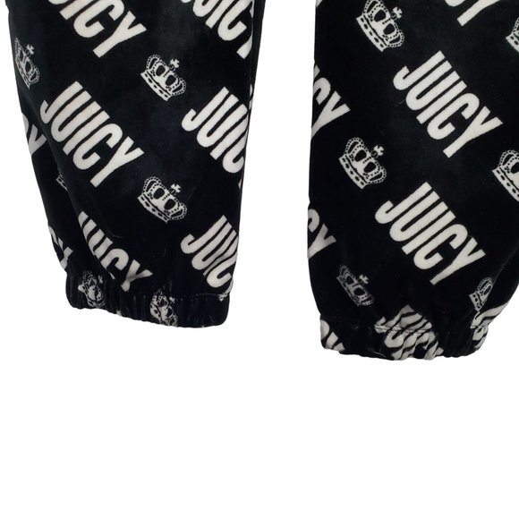 Juicy Couture Size L Jumpsuit Hoodie Velour Jogger Zip Up Pockets Logo Print Y2K - Picture 15 of 15